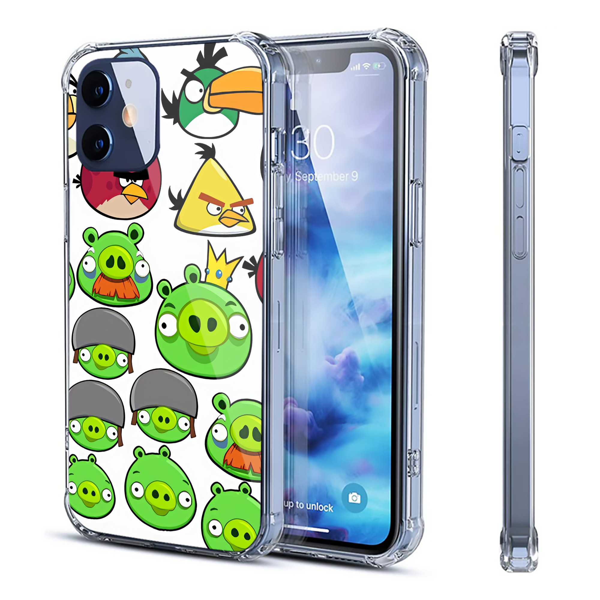 （画像用） Angry Birds アングリーバード 【iPhone 12シリーズ対応】透明スマホケース（クリアソフトケース）